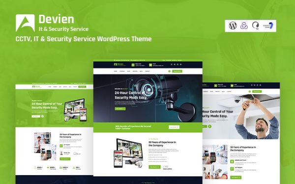 Devien - CCTV, IT and Security Service Responsive WordPress Theme - Image 1