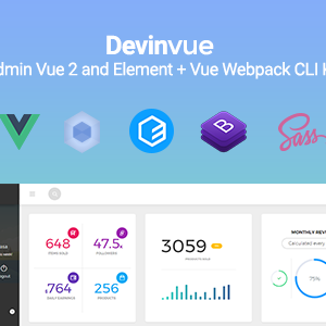 Devinvue - Admin Vue 2 and Element + Vue Webpack CLI Kit