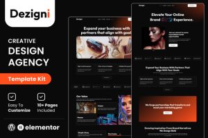 Dezigni creative design agency portfolio elementor template kit v10 .jpg