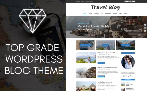 Diamond WordPress Travel Blog Theme - Image 1