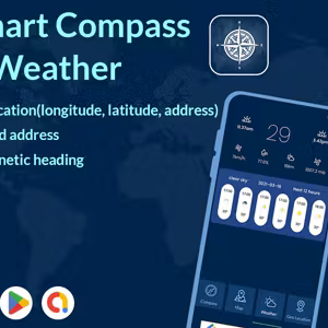 Digital Compass Live Weather - Digital Compass with Map - Live Location Weather - Geo Location App