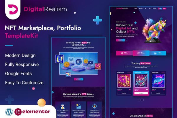 Digital Realism | NFT Elementor Template Kit - Image 1