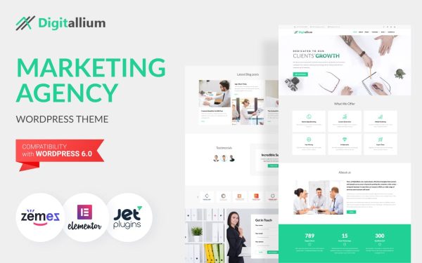 Digitalium - Marketing Agency WordPress Elementor Theme - Image 1