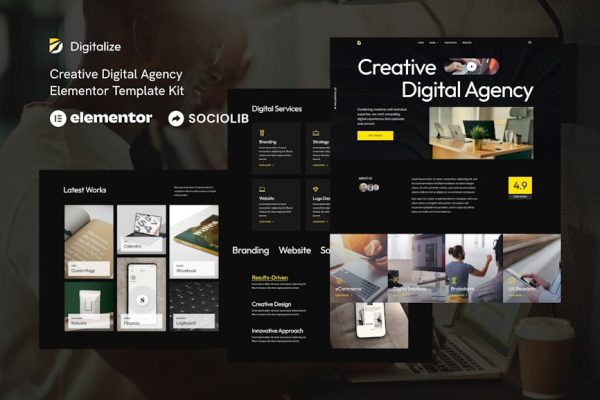 Digitalize - Creative Digital Agency & Portfolios Elementor Template Kit - Image 1