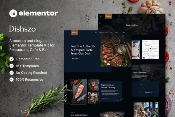 Dishszo – Restaurant & Cafe Elementor Template Kit - Image 1
