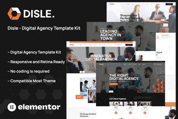 Disle - Digital Agency Elementor Template Kit - Image 1