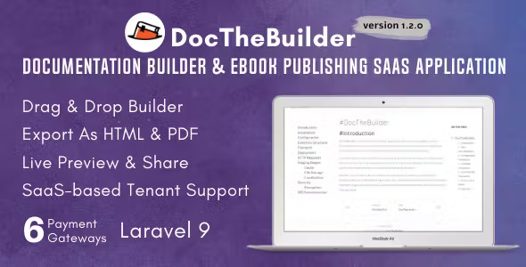 docthebuilder-documentation-builder-ebook-publishing-saas-application-.jpg DocTheBuilder - Documentation Builder & eBook Publishing SaaS Application - Image 1