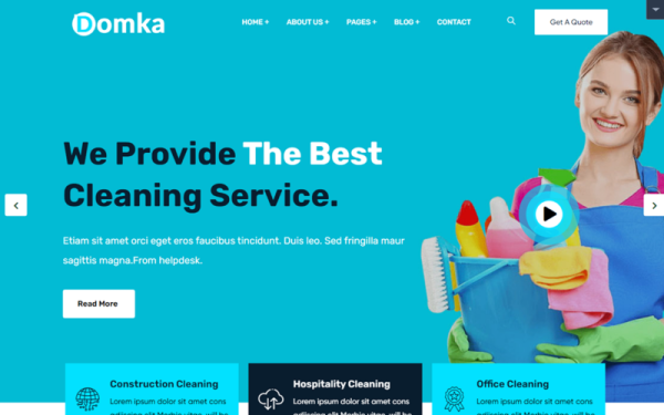 Domka - Cleaning Company and Services WordPress Theme - Image 1
