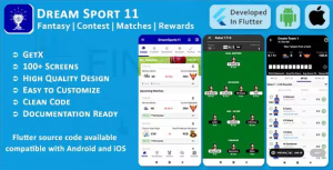 Dream sports 11 fantasy contest matches rewards flutter mobile ui.png