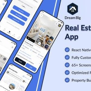 DreamBig - Domain Clone Real Estate App For Property Buyer & Seller | React Native CLI template