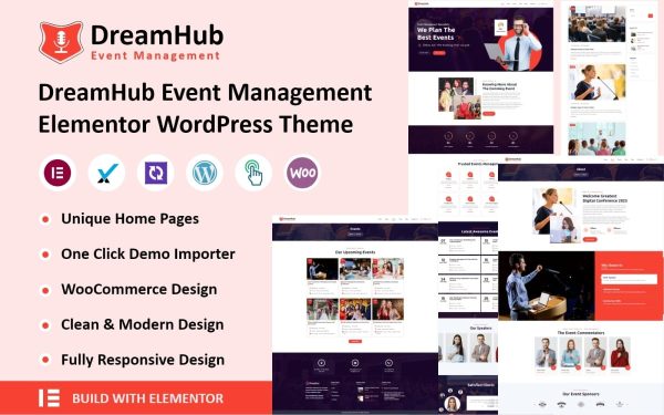 DreamHub - Event Management Elementor WordPress Theme - Image 1