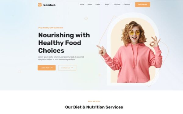 DreamHub Nutrition Delivery Food and Healthy WordPress Theme - Image 1
