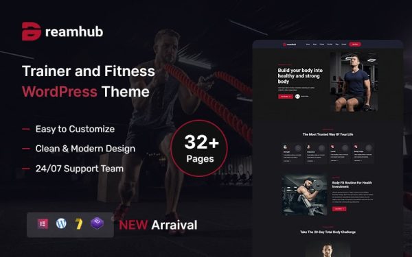 DreamHub – Personal Trainer and Fitness WordPress Theme - Image 1