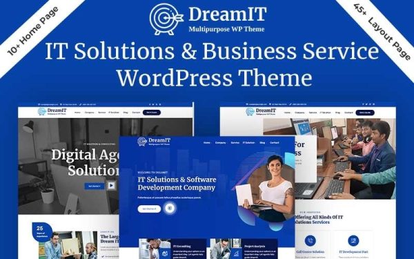 DreamIT IT Solutions Company Service WordPress Theme - Image 1