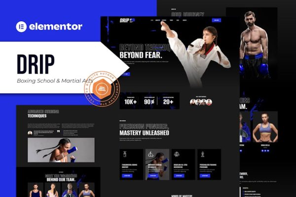 Drip - Boxing School & Martial Arts Elementor Template Kit - Image 1