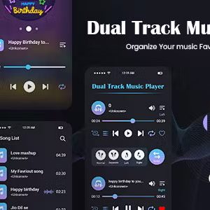 Dual Track Music Player - Dual Audio Player - Duo Music Player - Two Multi Songs Songs Play Together