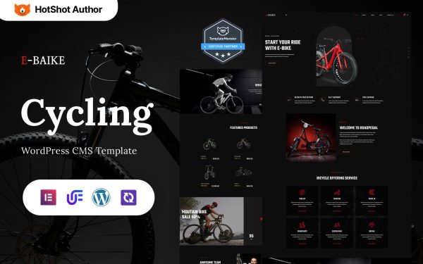 E-Baike - Cycling And Bicycle Shop WordPress Elementor Theme - Image 1