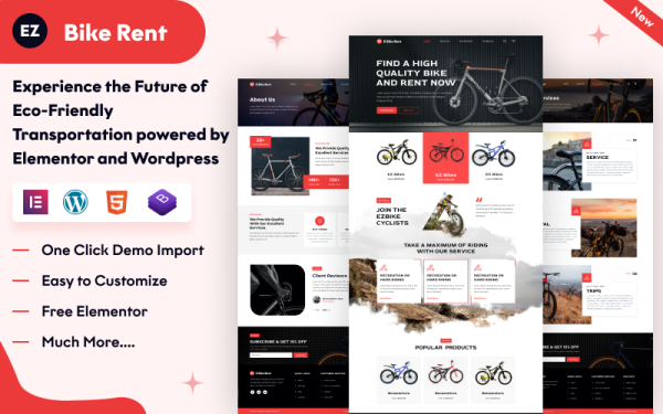 E-Bike Rent WordPress Theme: Revolutionize Your Bike Rental Business - Image 1