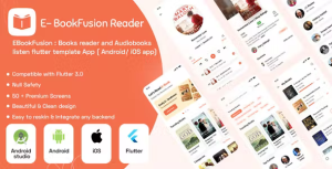 Ebooks reader and audiobooks listen app template flutter android ios app.png
