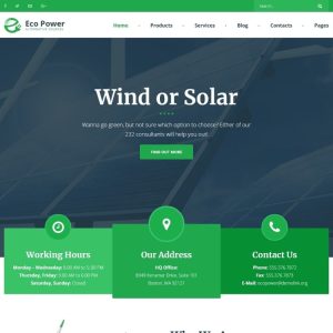 EcoPower - Alternative Power & Solar Energy WordPress Theme