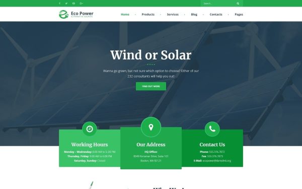 EcoPower - Alternative Power & Solar Energy WordPress Theme - Image 1