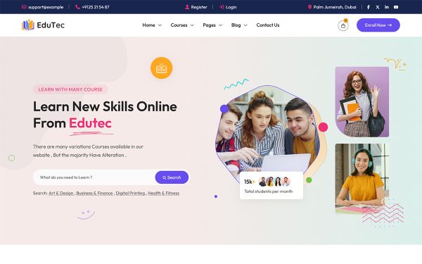 Edutec - Education LMS WordPress Theme - Image 1