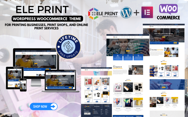 Ele-Print: Print Shops, Digital Printing and Custom Products WordPress WooCommerce Elementor Theme - Image 1