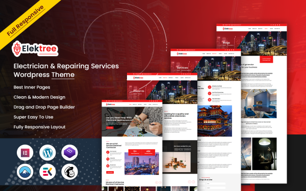 Elektree - Electrician & Repairing WordPress Theme - Image 1