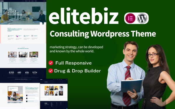 elitebiz business Consulting wordpress theme - Image 1