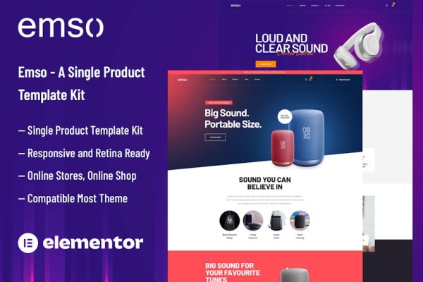 Emso - A Single Product Elementor Template Kit - Image 1