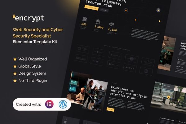 Encrypt - Cyber Security Specialist Elementor Pro Template Kit - Image 1