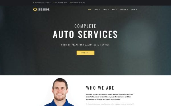 Enginor - Eye-catching Car Tuning Service WordPress Theme - Image 1