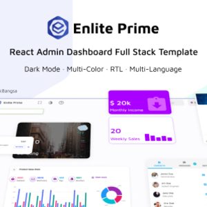 Enlite Prime - React Admin Dashboard Template For Full-Stack Developer