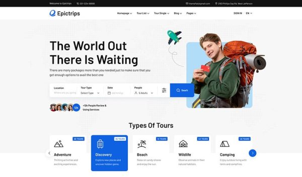 Epictrips - Travel & Tour Booking WordPress Theme - Image 1