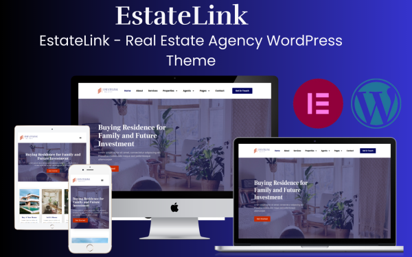 EstateLink - Real Estate Agency WordPress Theme - Image 1
