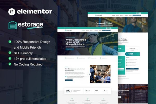 Estorage - Storage Service Company Elementor Pro Template Kit - Image 1