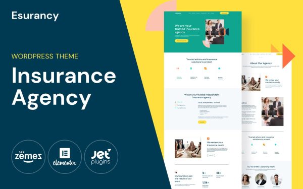 Esurancy - Insurance Agency Services WordPress Theme - Image 1