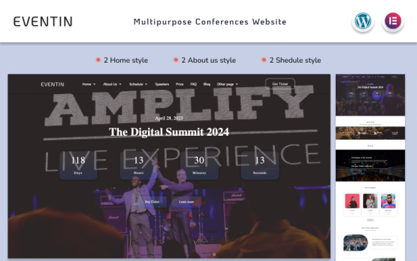 Eventin - Multipurpose Conferences Website Elementor Wordpress Theme - Image 1
