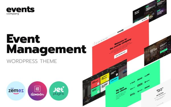 Events company - Innovative Template For Event Management Website WordPress Theme - Image 1