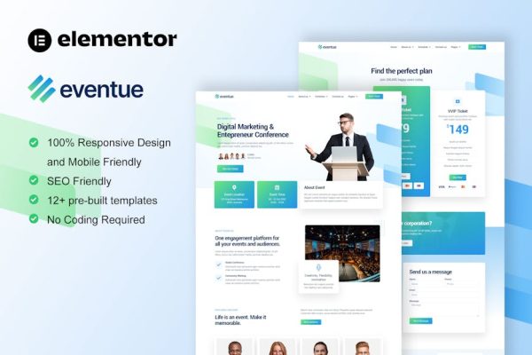 Eventue - Event & Conference Elementor Template Kit - Image 1
