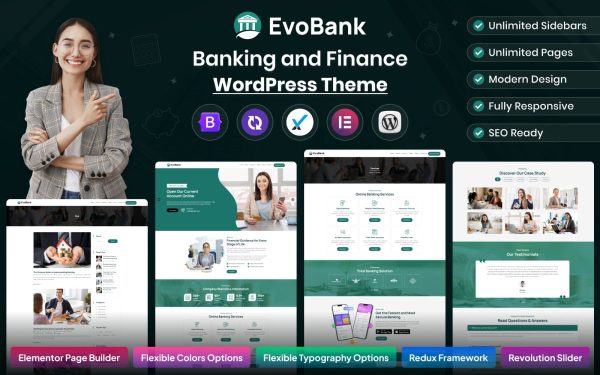 EvoBank - Banking and Finance WordPress Theme - Image 1