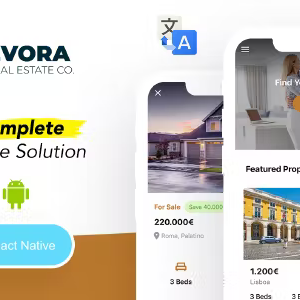 Evora - Real Estate Complete Solution React Native App - CMS + RTL + Multi languages