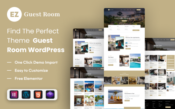 EZ Guest Room: Hotel Website Template - Image 1