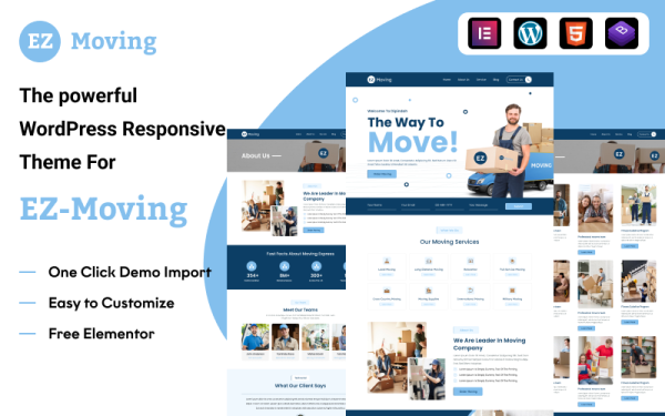 EZ Moving: A Robust WordPress Theme for Elevating Your Moving Business with Elementor - Image 1