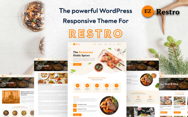 EZ Restro: Elevate Your Culinary Business with this Sleek WordPress Theme Designed for Restaurants - Image 1