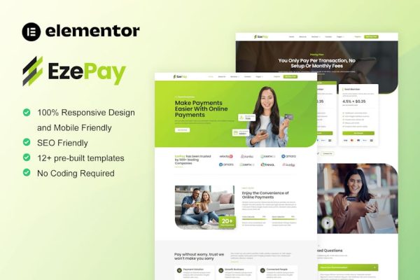 EzePay - Online Payment Gateway Elementor Pro Template Kit - Image 1