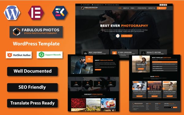 Fabulous Photos - Stock Photo & Photography WordPress Elementor Template - Image 1