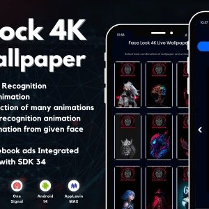 Face Lock 4K Live Wallpaper Face Recognition with AdMob Ads Android