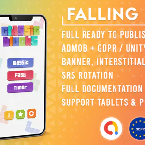 Falling Block (Tetris Game) Admob + GDPR + Unity