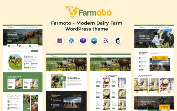 Farmoto - Modern Cow and Dairy Farm Wordpress Theme - Image 1